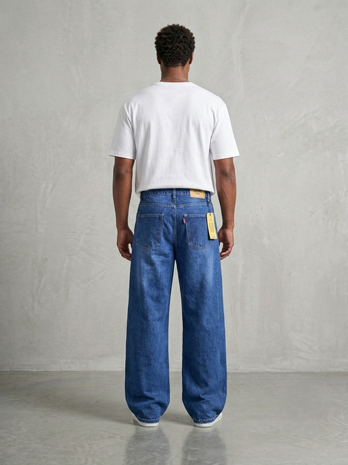 Men's Dark Wash Blue Wide Leg Baggy Jeans