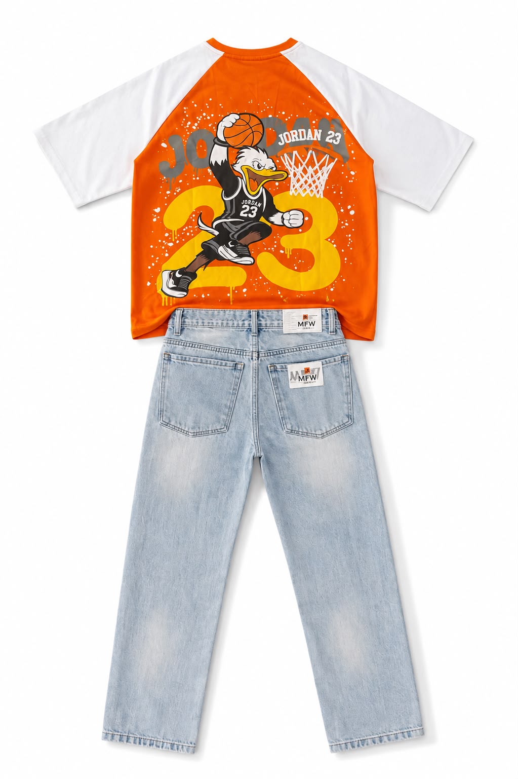 Jordan 23 Raglan Tee with Baggy Jeans