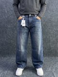 Men's Dark Indigo Wide Leg Baggy Jeans